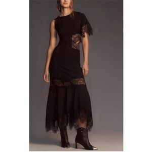 Anthropologie Elegant Black Lace Dress